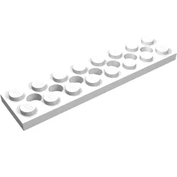 Technic Plate 2 x 8 [7 Holes] / White