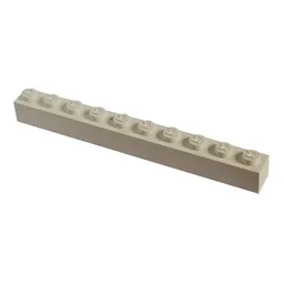 Modulex Brick 1 x 10 with M on Stud / Modulex White