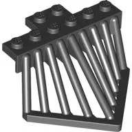 Train Cow Catcher, Plate Special 2 x 6 with Sloped Bars / Black