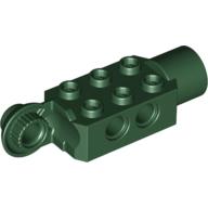 Lego Technic Brick Special 2 x 3 with Pin Holes, Rotation Joint Ball Half [Vertical Side], Rotation Joint Socket / Dark Green