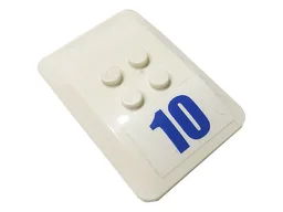 Wedge 6 x 4 x 2/3 Quad Curved with Blue '10' Pattern (Sticker) - Set 60141