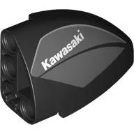 Technic Panel Round Corner 5 x 3 x 2 Left with 'Kawasaki' Print