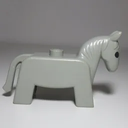 Duplo Animal Horse / Pony, Eyes Solid Black / Light Gray