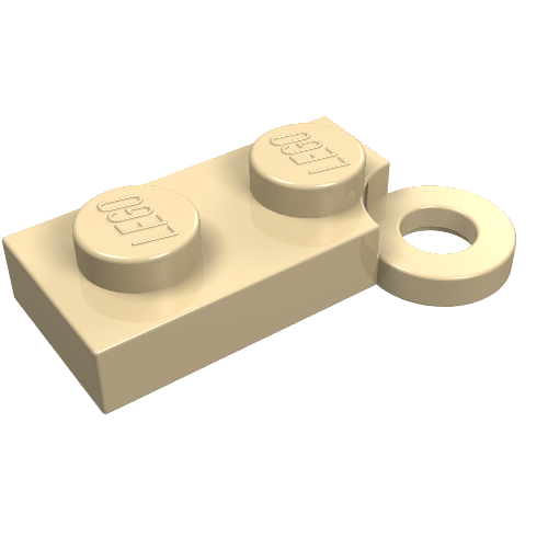 Lego Hinge Plate 1 x 4 Swivel Base, No Hole / Tan