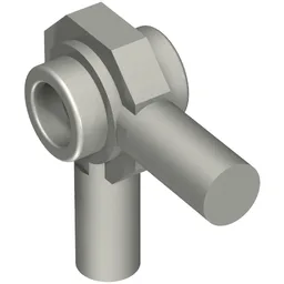 Tool Connector 2 Bar 90 deg, Stud on Both Sides / Flat Silver