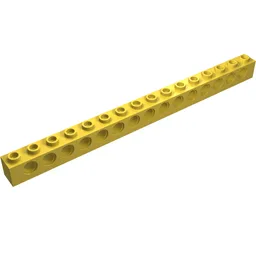 Technic Brick 1 x 16 [15 Pin Holes] / Yellow