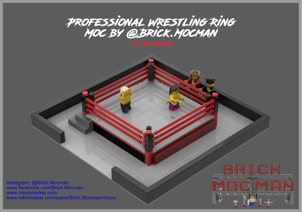 Lego Professional Wrestling Ring - Red Brand
