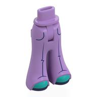 Lego Minidoll Hips and Wide Pants with Dark Blue Creases, Dark Turquoise Shoes, Black Soles print / Medium Lavender