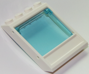 Lego Window 4 x 4 x 3 Roof with Bottom Panel with Trans-Light Blue Glass (60806 / 60603)