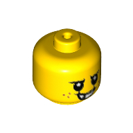 Lego Minifig Head Baby / Toddler with Freckles, Angry Smile with Missing Tooth Print