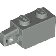 Hinge Brick 1 x 2 Locking with 1 Finger Vertical End / Light Gray