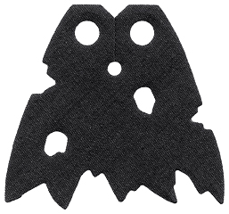 Lego Minifigure Cape Cloth, Holes and Tattered Edges - Traditional Starched Fabric, Angled Top Notch, Smaller Jagged Edge Features - 4.3cm Wide / Black