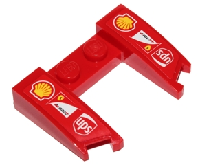 Lego Wedge 3 x 4 x 2/3 Curved with Cutout with Shell, UPS and Scuderia Ferrari Logos Pattern (Stickers) - Set 40190