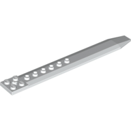 Lego Plate Special 2 x 16 with Angled Side Extensions and Hole (Rotor Blade) / White