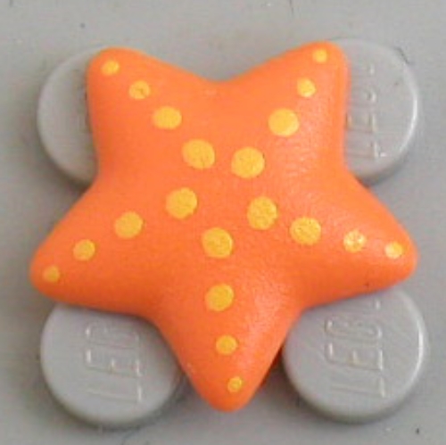 Lego Clikits Icon, Star 2 x 2 Small with Pin [Polished] Yellow Spots as Starfish Print