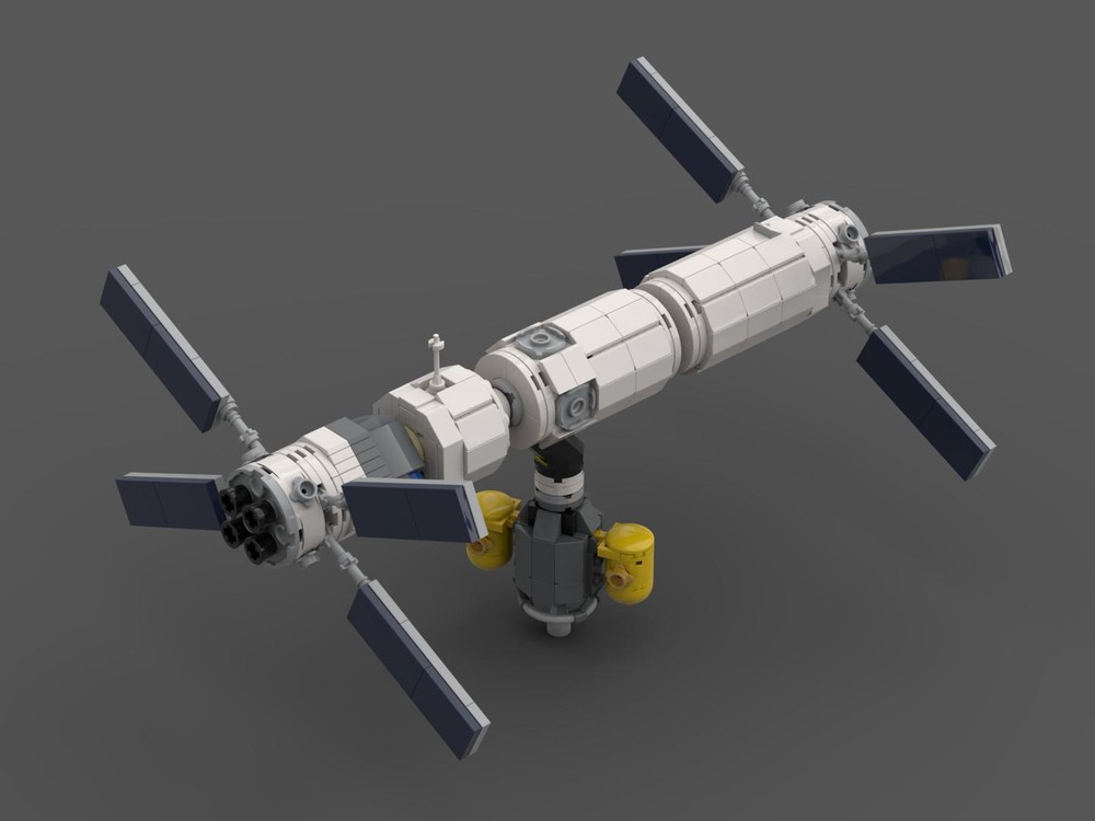 Lego ATV-derived lunar orbital station with ESA CSTS spacecraft [1:110 Saturn V scale]