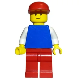 Man, Blue Torso, Red Legs, Red Cap (3626a Head)