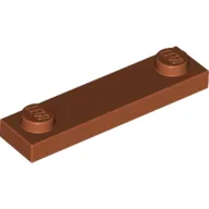 Plate Special 1 x 4 with 2 Studs, 3 Bottom Tubes / Dark Orange