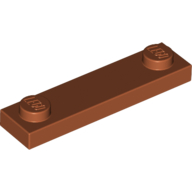 Lego Plate Special 1 x 4 with 2 Studs, 3 Bottom Tubes / Dark Orange