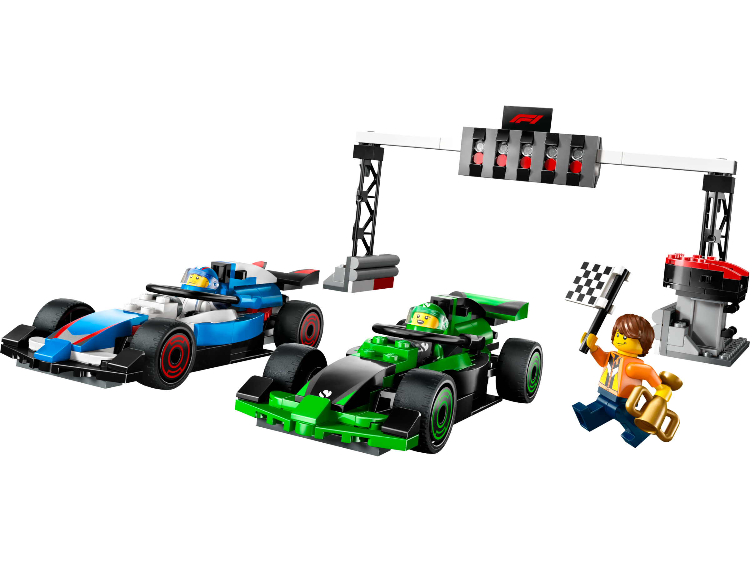 Lego F1 Grid with VCARB & Sauber Race Cars