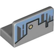 Lego Panel 1 x 2 x 1 [Rounded Corners] with Blue Sky and City Skyline Print