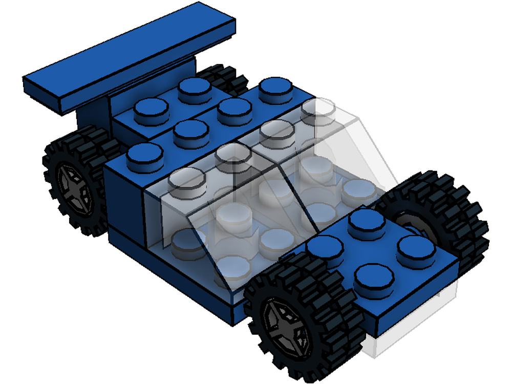 Lego blue racing car