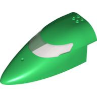 Lego Aircraft Fuselage Curved Forward 8 x 16 x 5 with Trans-Brown Glass / Green