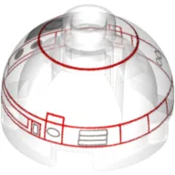 Brick Round 2 x 2 Dome Top with Red Imperial Astromech Droid Print