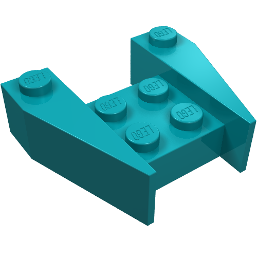 Lego Brick Wedged 3 x 4 [No Stud Notches] / Dark Turquoise