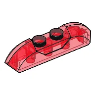 Brick Curved 1 x 4 with Sloped Ends and Two Top Studs / Trans-Red