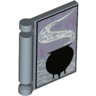 Lego Book Cover with Black Cauldron, White Smoke print / Sand Blue