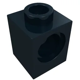 Technic Brick 1 x 1 with Pin Hole / Black