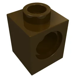 Technic Brick 1 x 1 with Pin Hole / Dark Brown