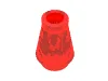 Cone 1 x 1 [Top Groove] / Trans-Red