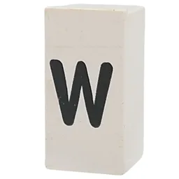Tile Special 1 x 2 x 5/6 with Stud Hole in End with 'w' Print