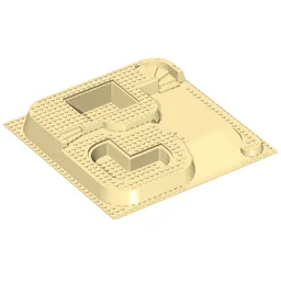 Baseplate Raised 32 x 32 with Ramp, Stairs, and Two Pits with Slate Ramp and Gray Pool Print / Tan