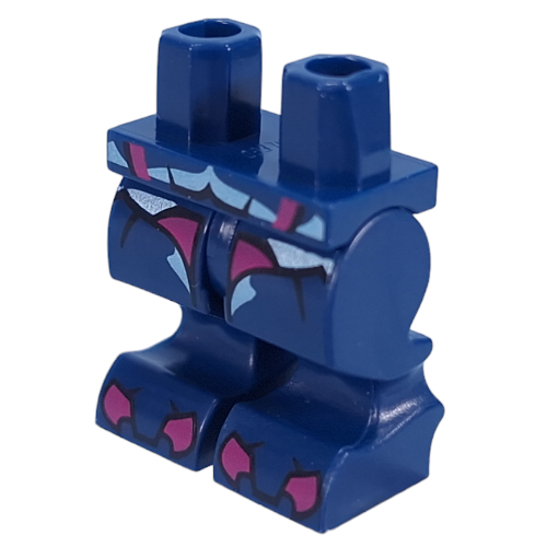 Lego Creature Legs and Hips with Silver Scales, Metal Magenta Claws print / Dark Blue