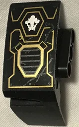 Technic, Panel Car Mudguard Right with White Arrow, Vent Grille and Tubing on Gold Outline Pattern (Sticker) - Set 70723