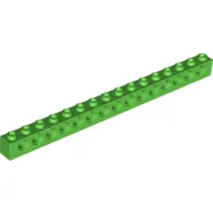 Technic Brick 1 x 16 [15 Pin Holes] / Bright Green