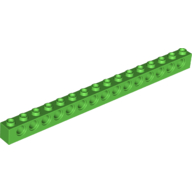Lego Technic Brick 1 x 16 [15 Pin Holes] / Bright Green