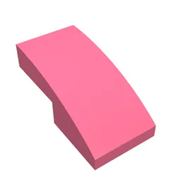 Brick Curved 2 x 1 No Studs [1/2 Bow] / Coral