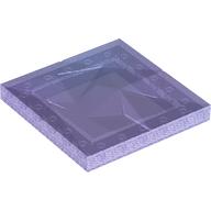 Lego Tile 6 x 6 x 2/3, Angled Textured Surface (Ice) / Opal Trans-Purple