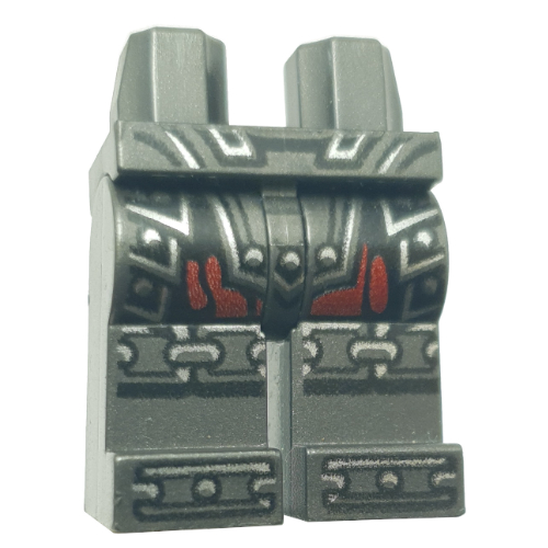 Lego Hips and Pearl Titanium Legs with Silver Armor, Chains / Pearl Titanium