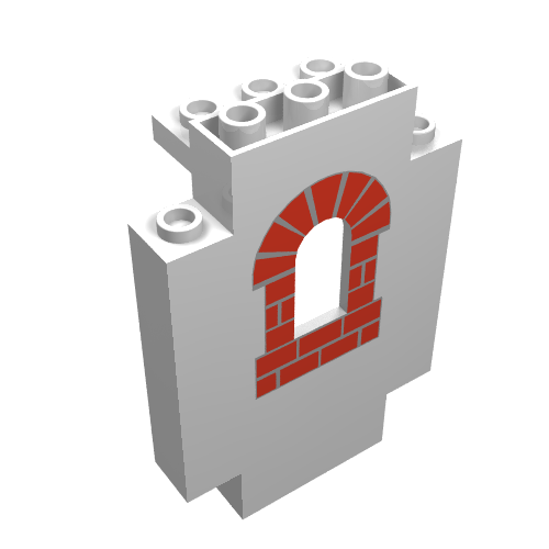 Lego Panel 2 x 5 x 6 Wall with Red Bricks Scattered Print