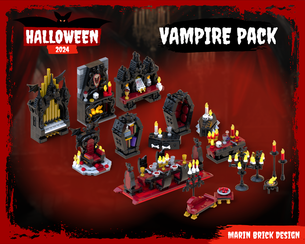 Lego Vampire Furniture Full PACK - Halloween Medieval DnD scenery props