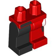 Lego Hips and Red Left Leg, Black Right Leg with White and Black Shapes print