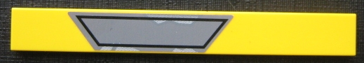 Lego Tile 1 x 8 with Dark Bluish Gray Trapezoid with Black Outline Pattern Model Left Side (Sticker) - Sets 7256 / 7283 / Yellow