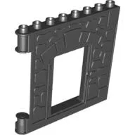 Duplo Building Wall 1 x 8 x 8 with Door Opening - Castle / Black