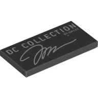 Tile 2 x 4 with 'DC COLLECTION BY JIM LEE' and Signature Print / Black