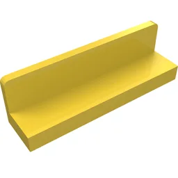 Panel 1 x 4 x 1 with Rounded Corners [Thin Wall] / Yellow